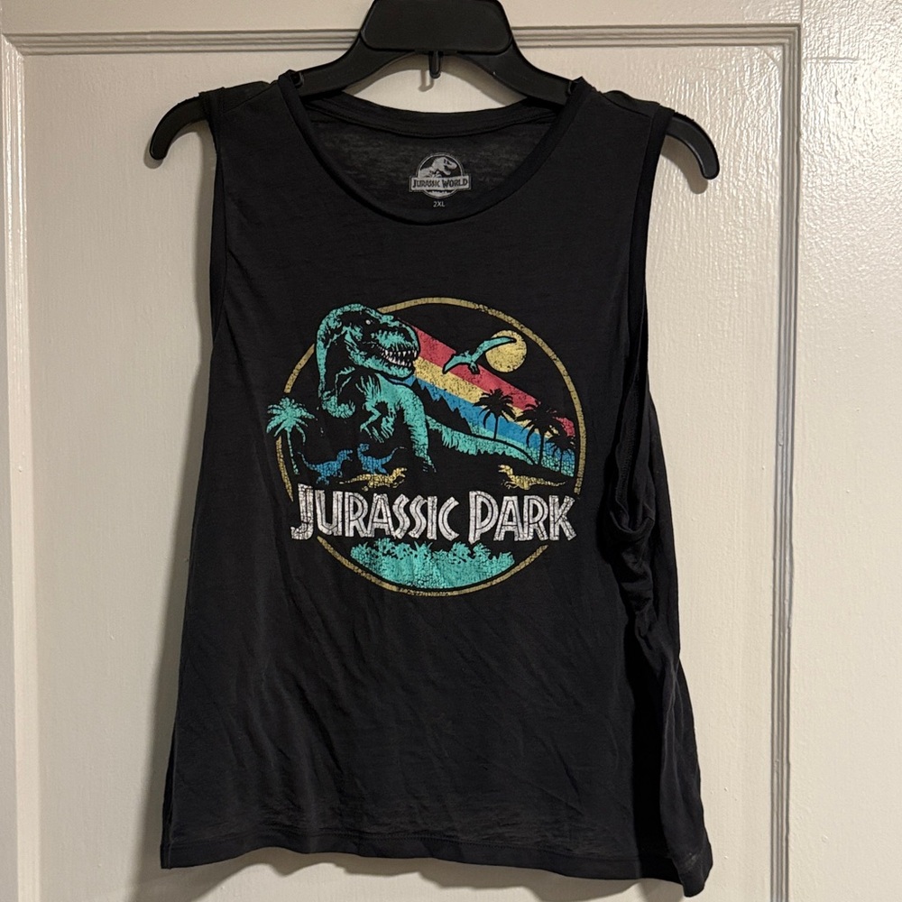 Jurassic Park Black Crop Top